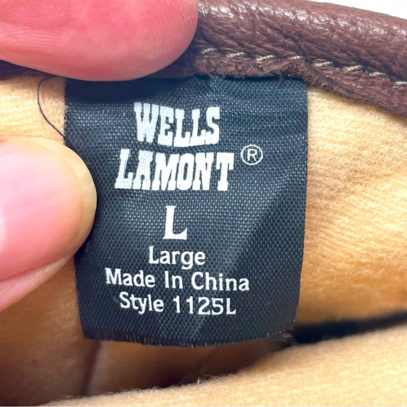 Wells Lamont Grips Riding Gloves Leather Pig Skin Velcro Wrist Brown Large - Picture 5 of 7